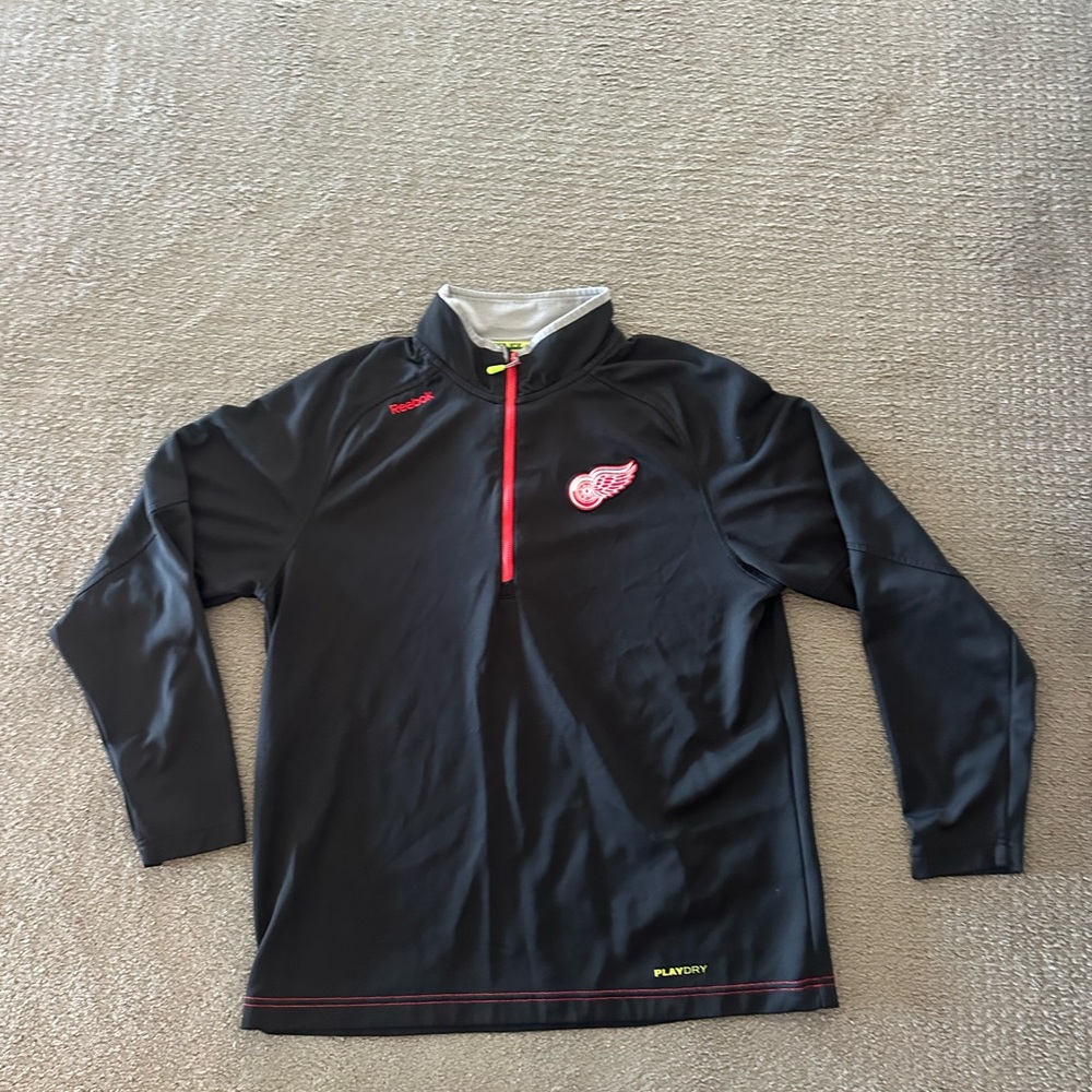 Reebok Black Detroit Red Wings Center Ice Pullover